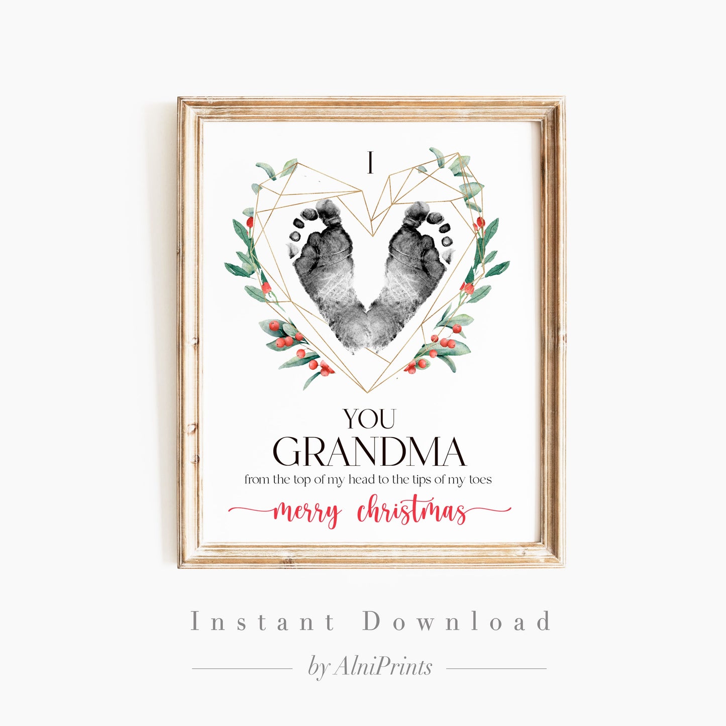 Grandma Christmas Card with Footprint – AlniPrints grandma-christmas-card-with-footprint-alniprints