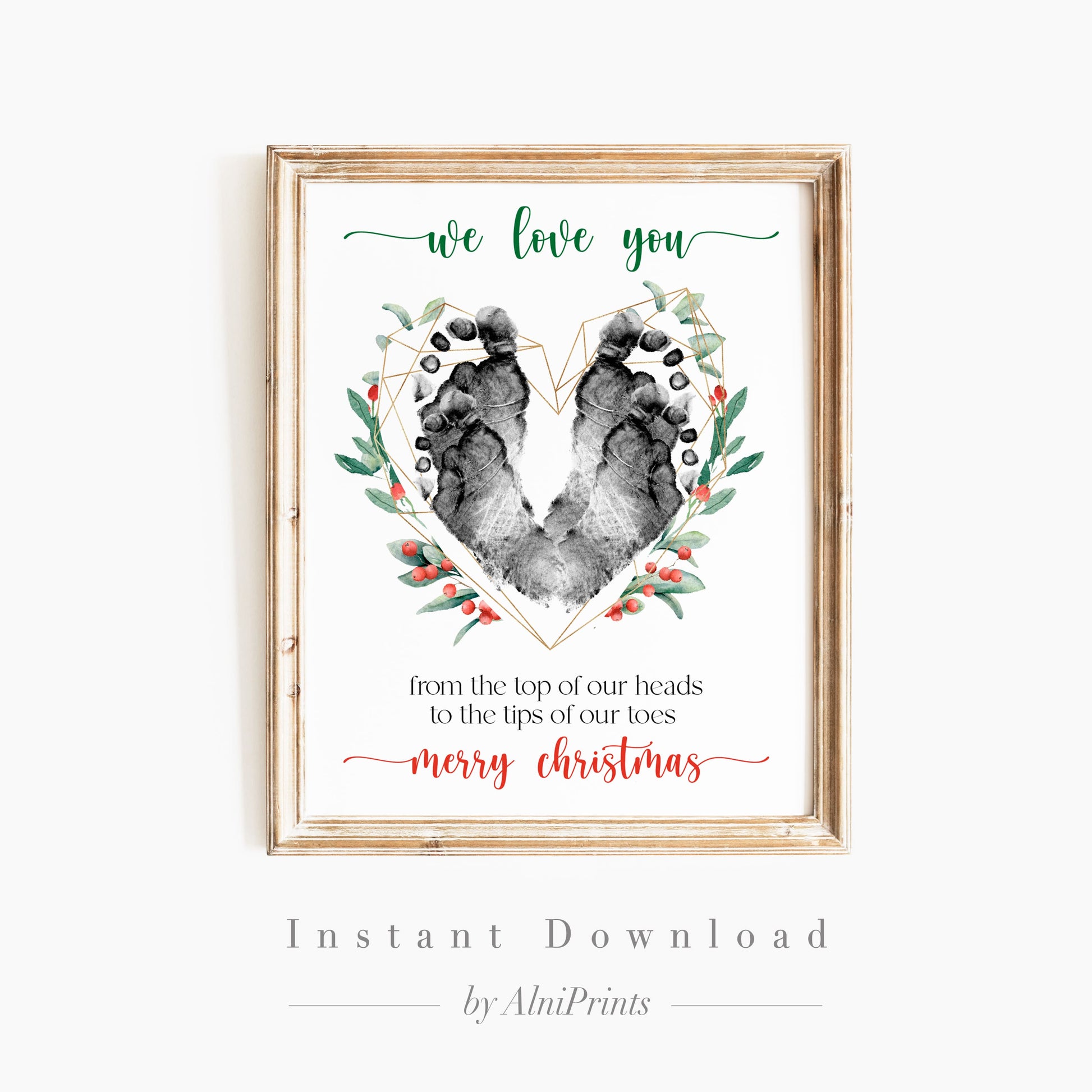 'We Love You' Christmas Card with Footprint