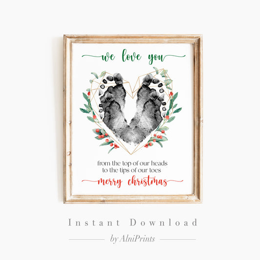 'We Love You' Christmas Card with Footprint