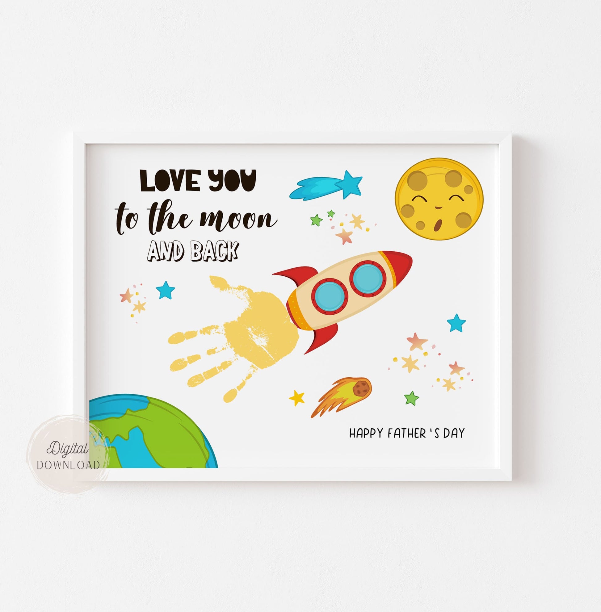 Father's day handprint craft - Love you to the moon and back