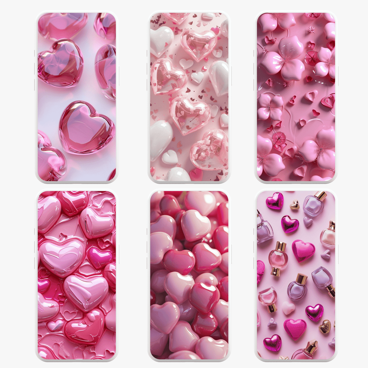 IPhone Wallpaper Collection Set Of 6 Pink Hearts AlniPrints iphone-wallpaper-collection-set-of-6-pink-hearts-alniprints