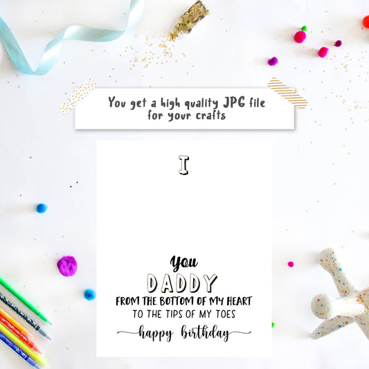 Daddy Birthday Footprint Card