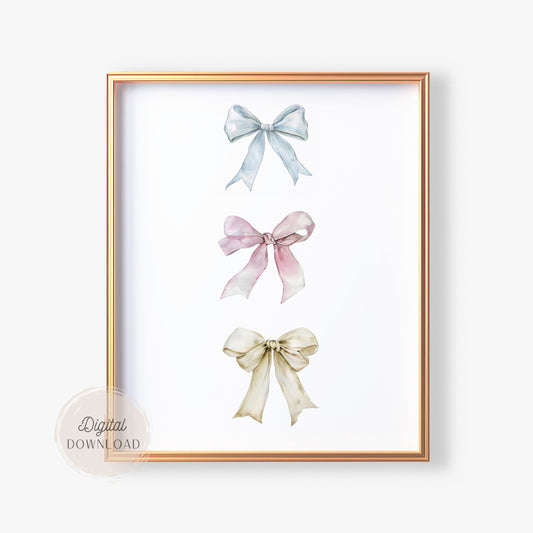 Coquette Blue Pink Ivory Bows