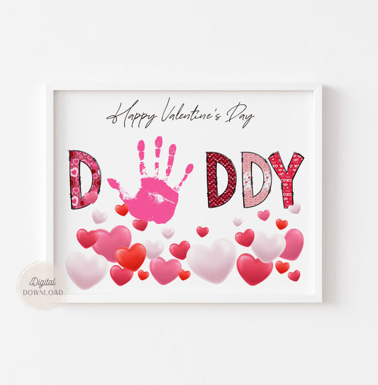 Homemade Valentines Day Card - Daddy Handprint