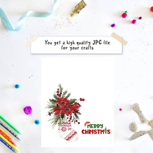 Poinsettia Christmas Handprint Art