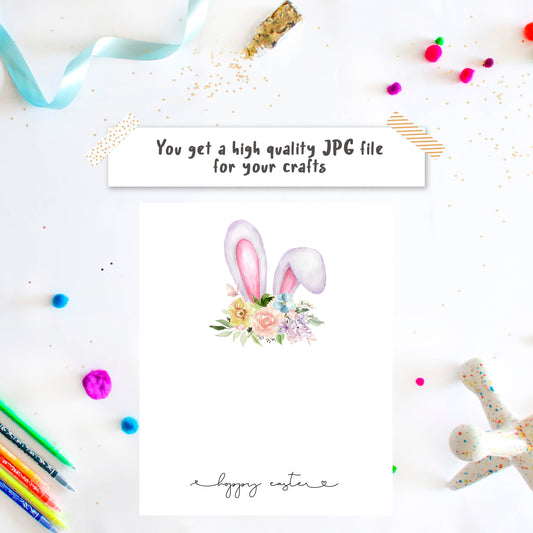 Bunny Handprint - Hoppy Easter Card