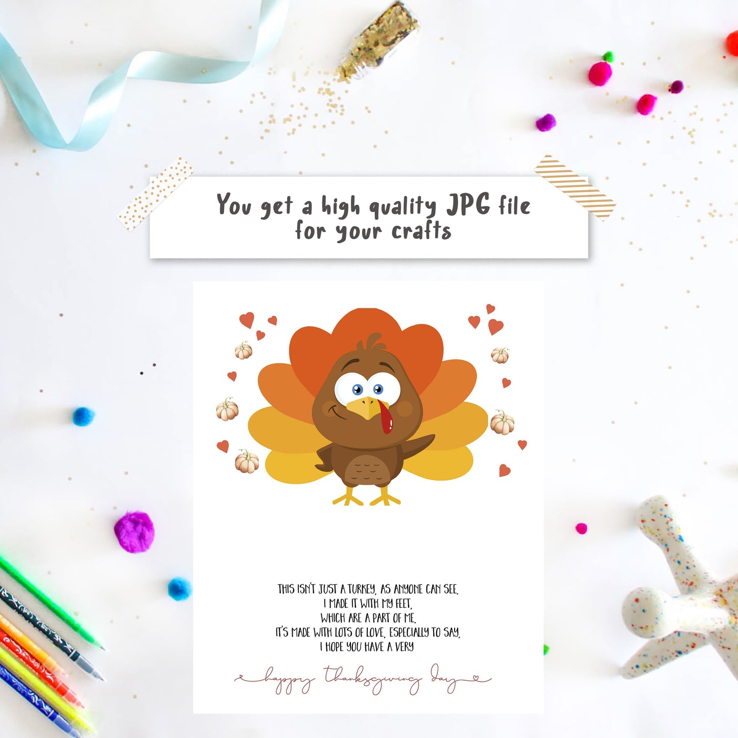 Turkey Poem Handprint Card