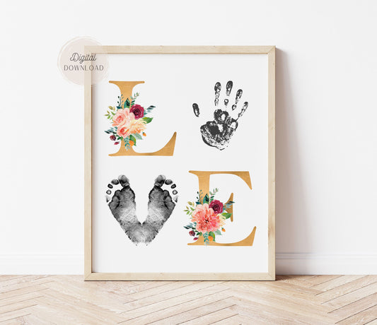 Love Handprint and Footprint Art - Thanksgiving craft