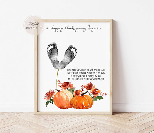 Appreciation Daycare Teacher Thanksgiving gift Footprint Art