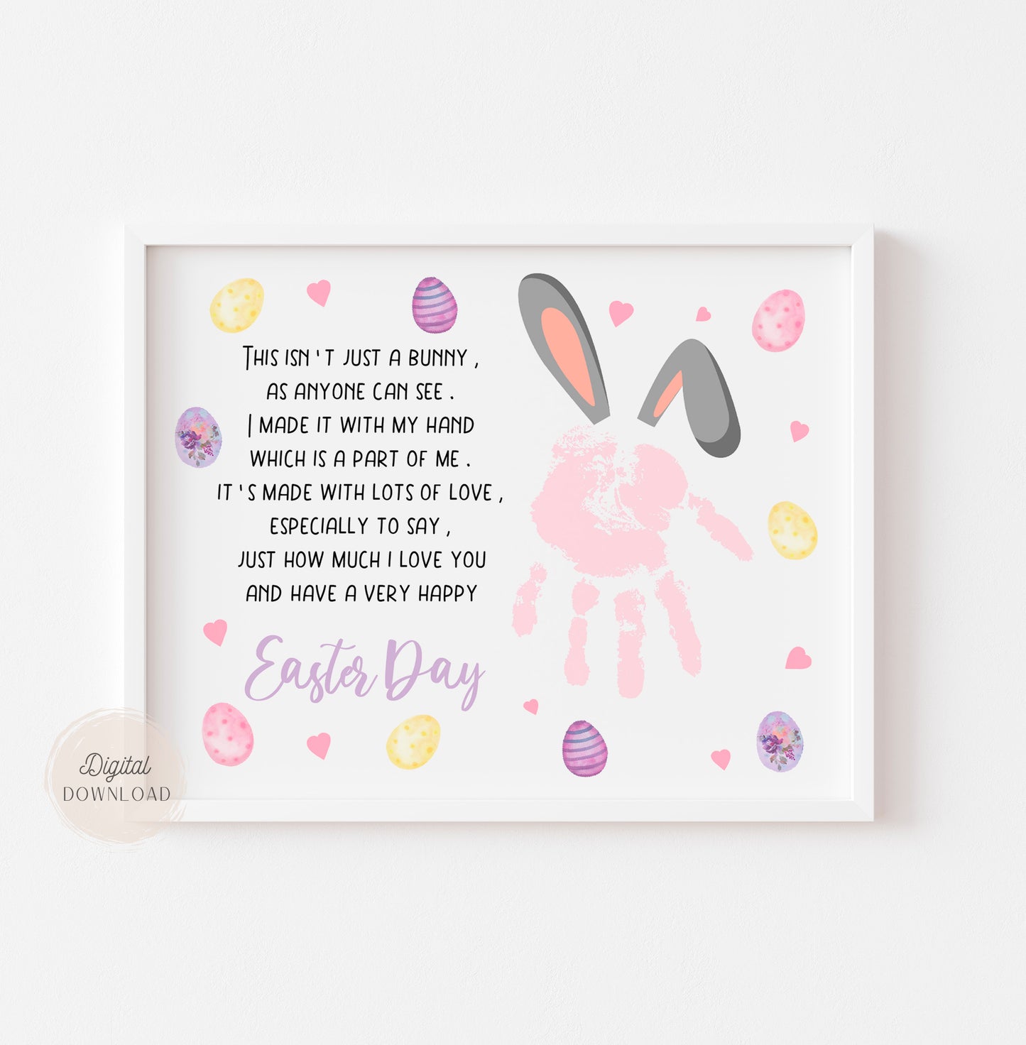 Bunny Handprint Card - Hoppy Easter card