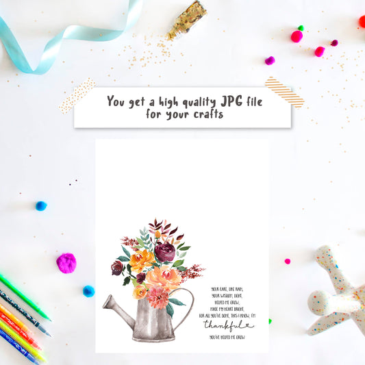 Thanksgiving teacher gifts with appreciation handprint art