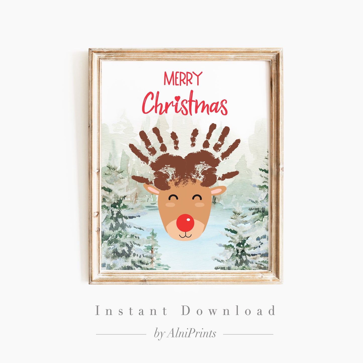 Christmas Reindeer Hand Painting Craft