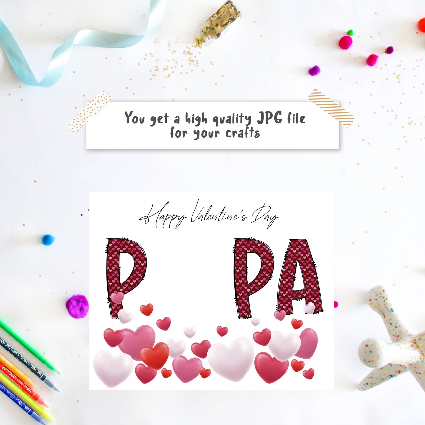 Homemade Valentines Day Card - Papa Handprint