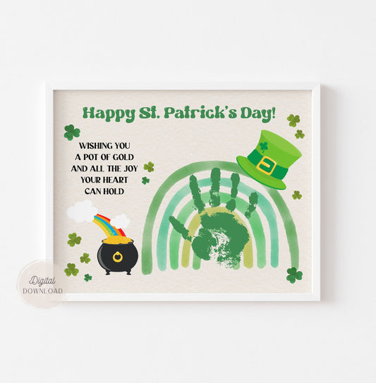 Happy St Patrick's day handprint