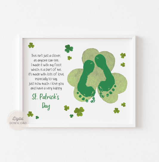 St. Patrick's Day footprint - Shamrock Poem