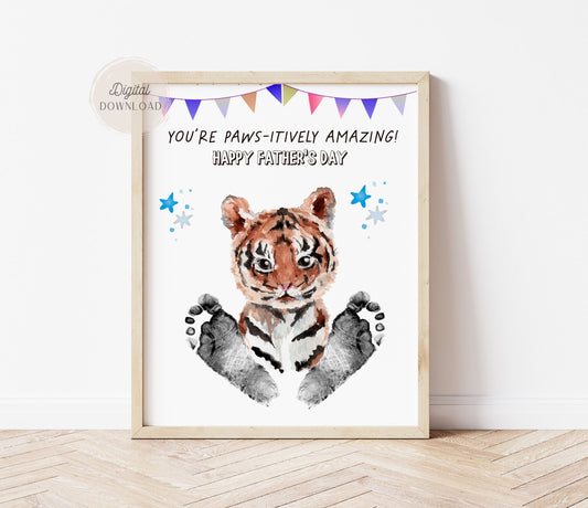 Animal footprint art - Fathers day crafts for infants