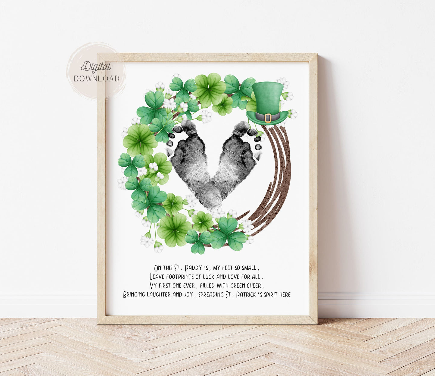 Shamrock Footprint - St Patrick's Newborn art