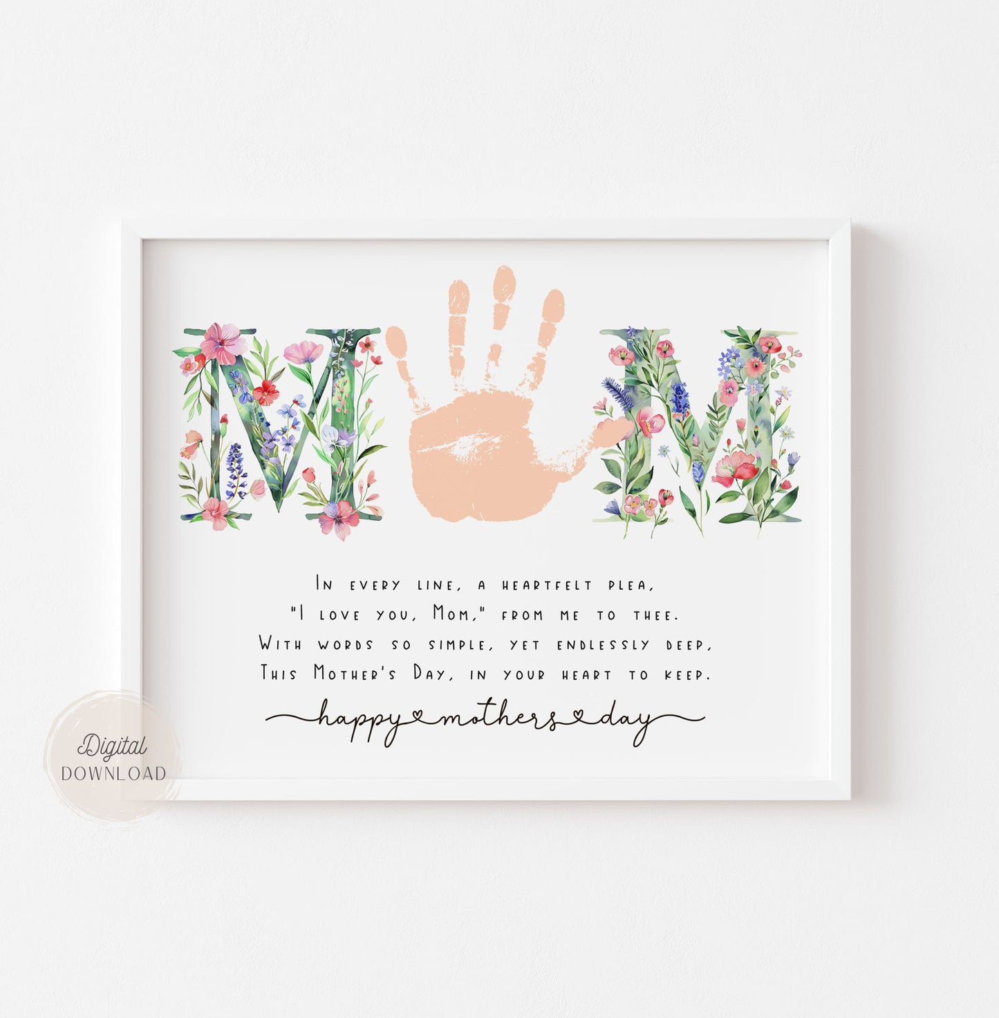 Mother's Day Handprint Poem - 'Love You Mom'