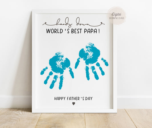 Hands down World's best Papa - Handprint art Father's day gift DIY Craft