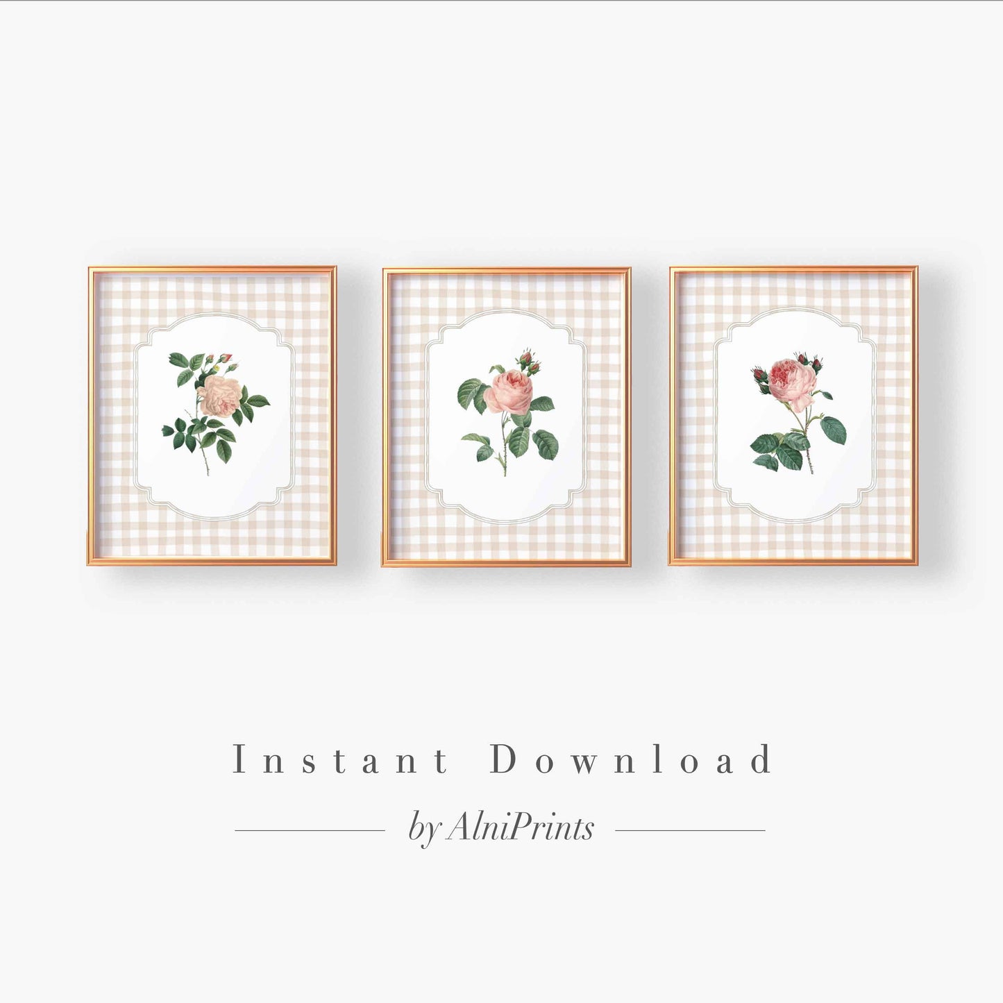 Vintage Roses Print - Set of 3