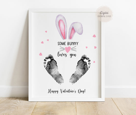 Some Bunny Loves You - Valentine Footprint Card