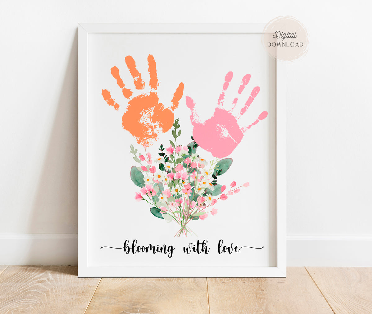 Flowers Handprint Blooming with Love Printable Kids Art – AlniPrints