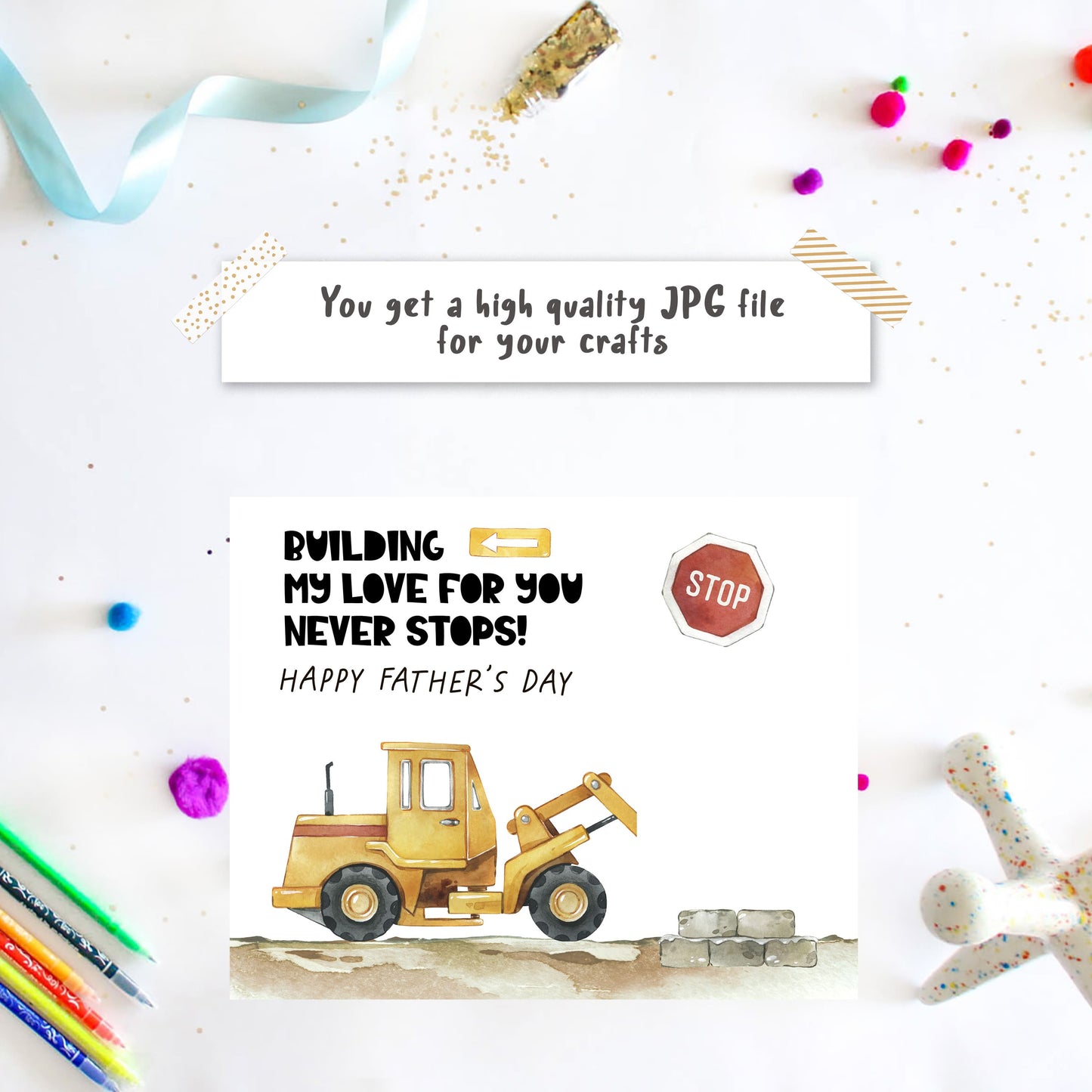 Handprint construction vehicles - Father's day handprint ideas