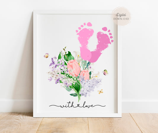 Hand and Foot print Flower - with Love