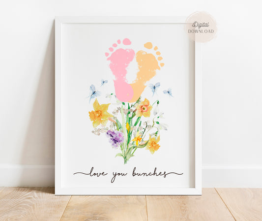 Handprint daffodil flower bouquet - Love you bunches