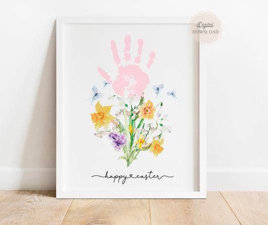 Flowers Handprint art - Happy Easter