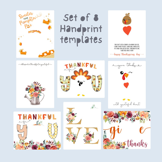 Thanksgiving Handprint Art Set – Fall Printable Crafts for Kids