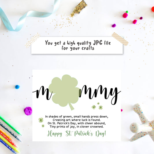 Happy St Patrick's day Mommy - Handprint shamrock poem
