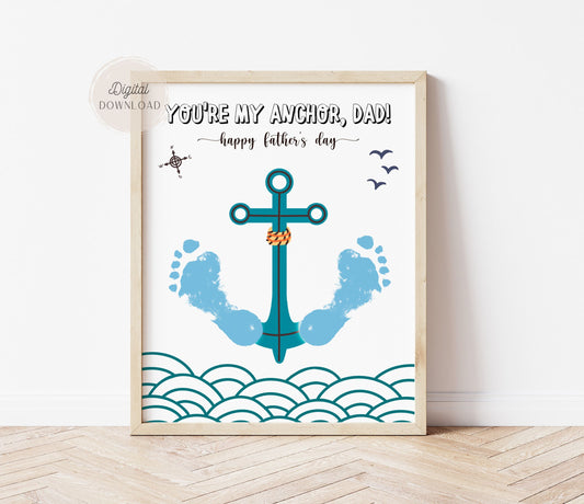 Anchor footprint - Diy father's day handprint crafts