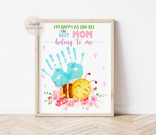 Handprint craft for Mother's Day - Cute bee handprint sayings