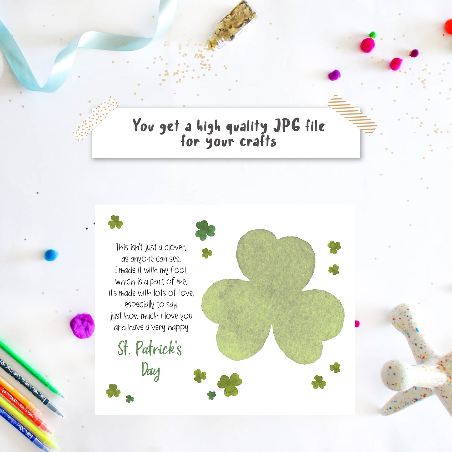 St. Patrick's Day footprint - Shamrock Poem