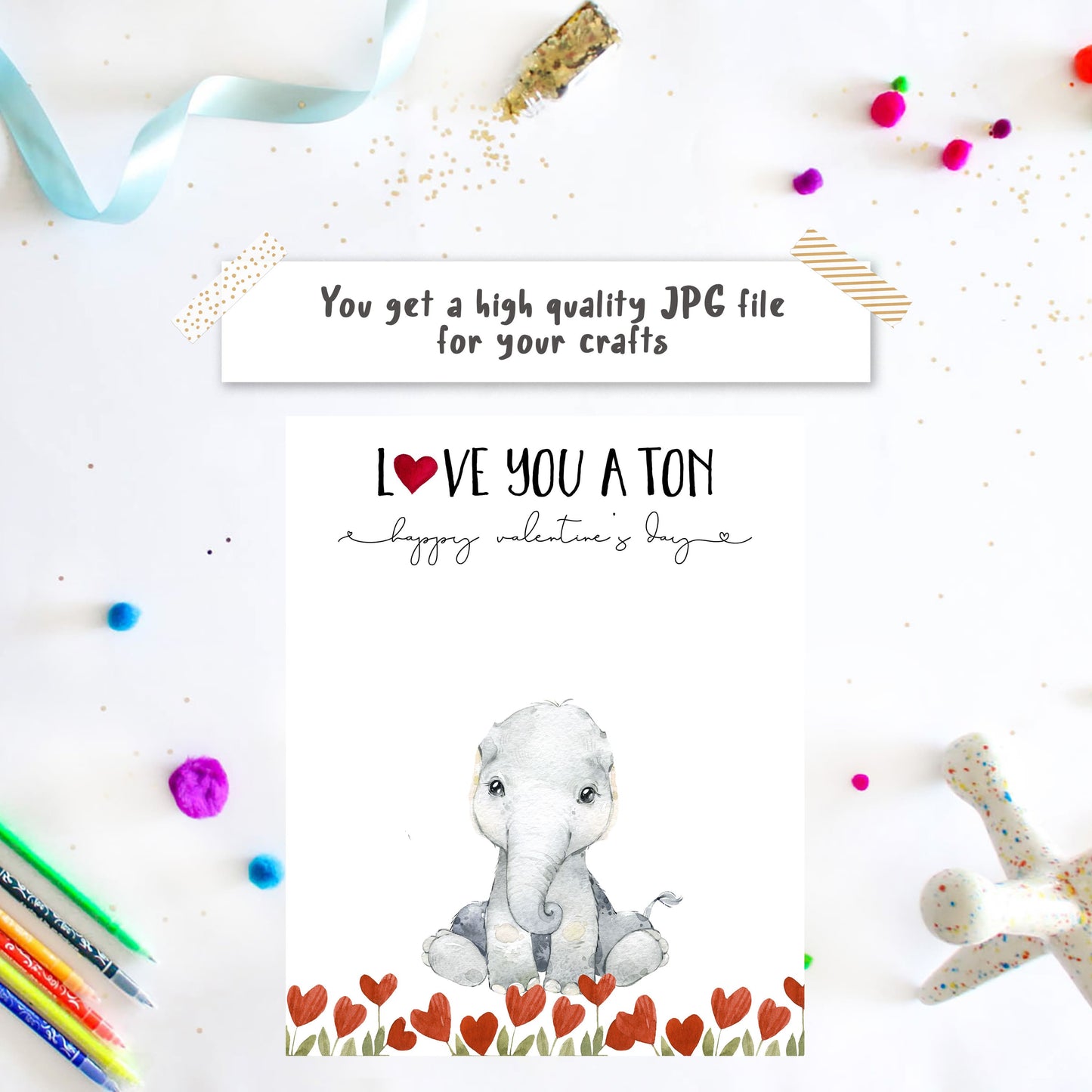 Love you a ton Valentine Handprint