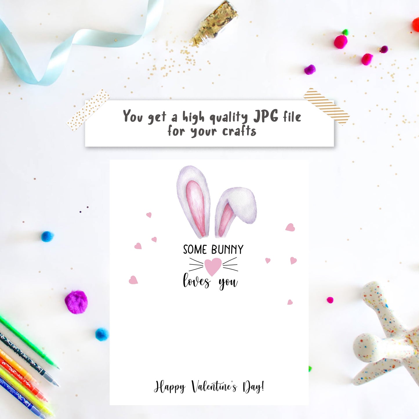 Some Bunny Loves You - Valentine Footprint Card