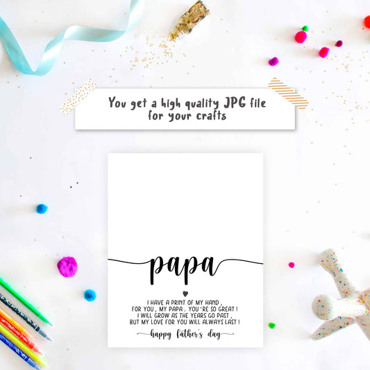 Printable Papa poem with Handprint art.