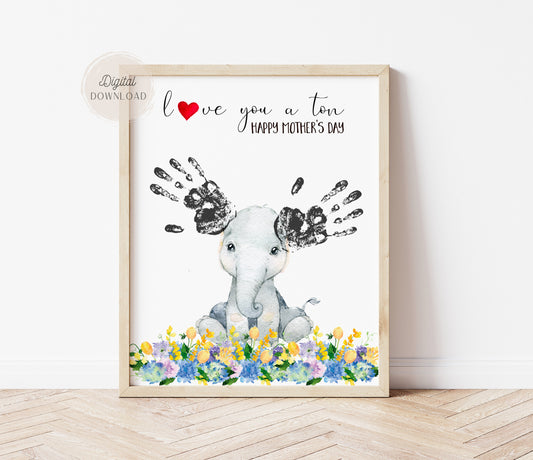 Love you a ton -Kids hand print art