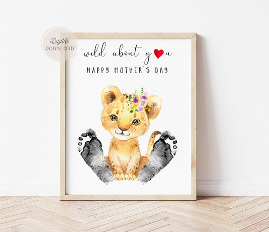 Infant Footprint Art for mom - I'm wild about you