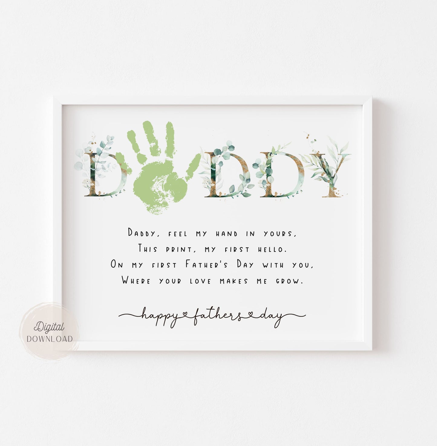 Handprint art for daddy - Father's day poem download