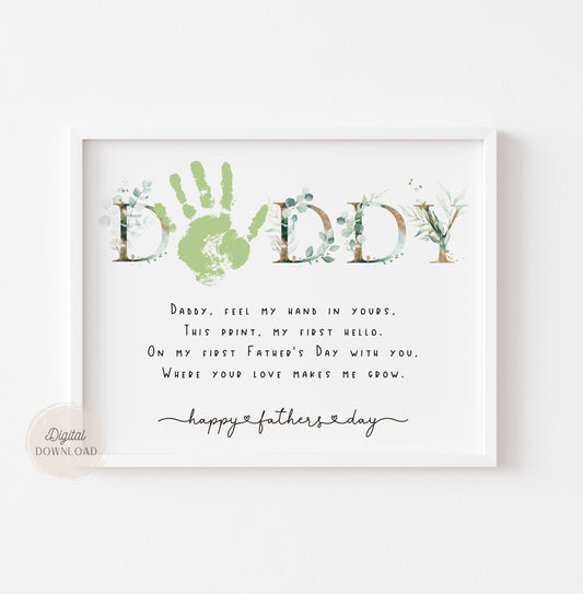 Handprint art for daddy - Father's day poem download