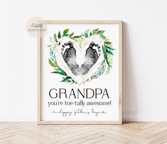 Father's day gift for grandpa - Infant footprint ideas