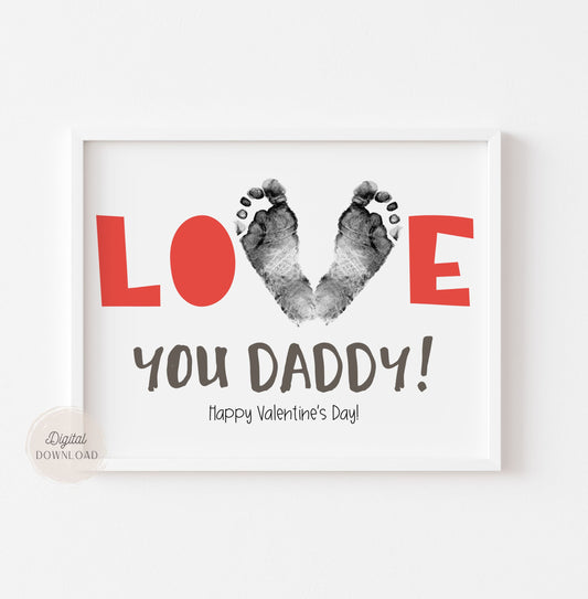 Heart Footprint - Valentine 'Love you Daddy'