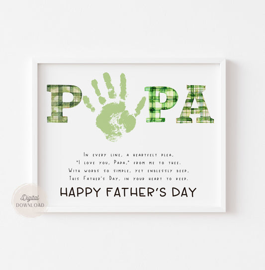 Father's day poem for Papa - Handprint crafts for kids