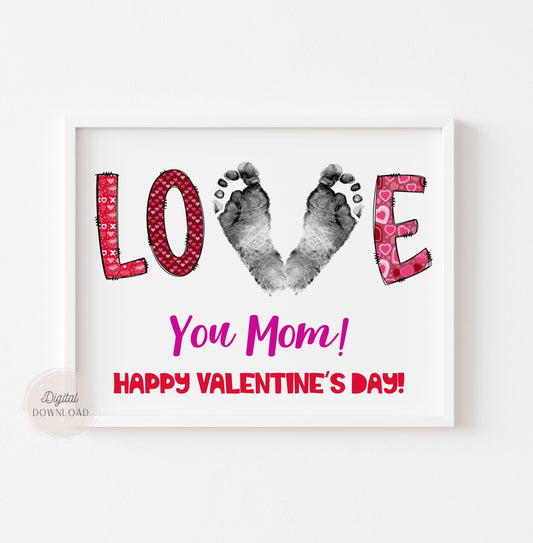 Valentine New born Footprint For Mom