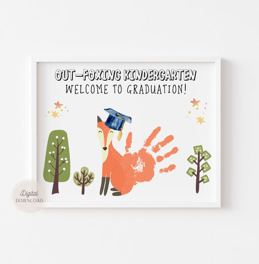 Kindergarten Graduation Sign - Keepsake Certificate with Handprint