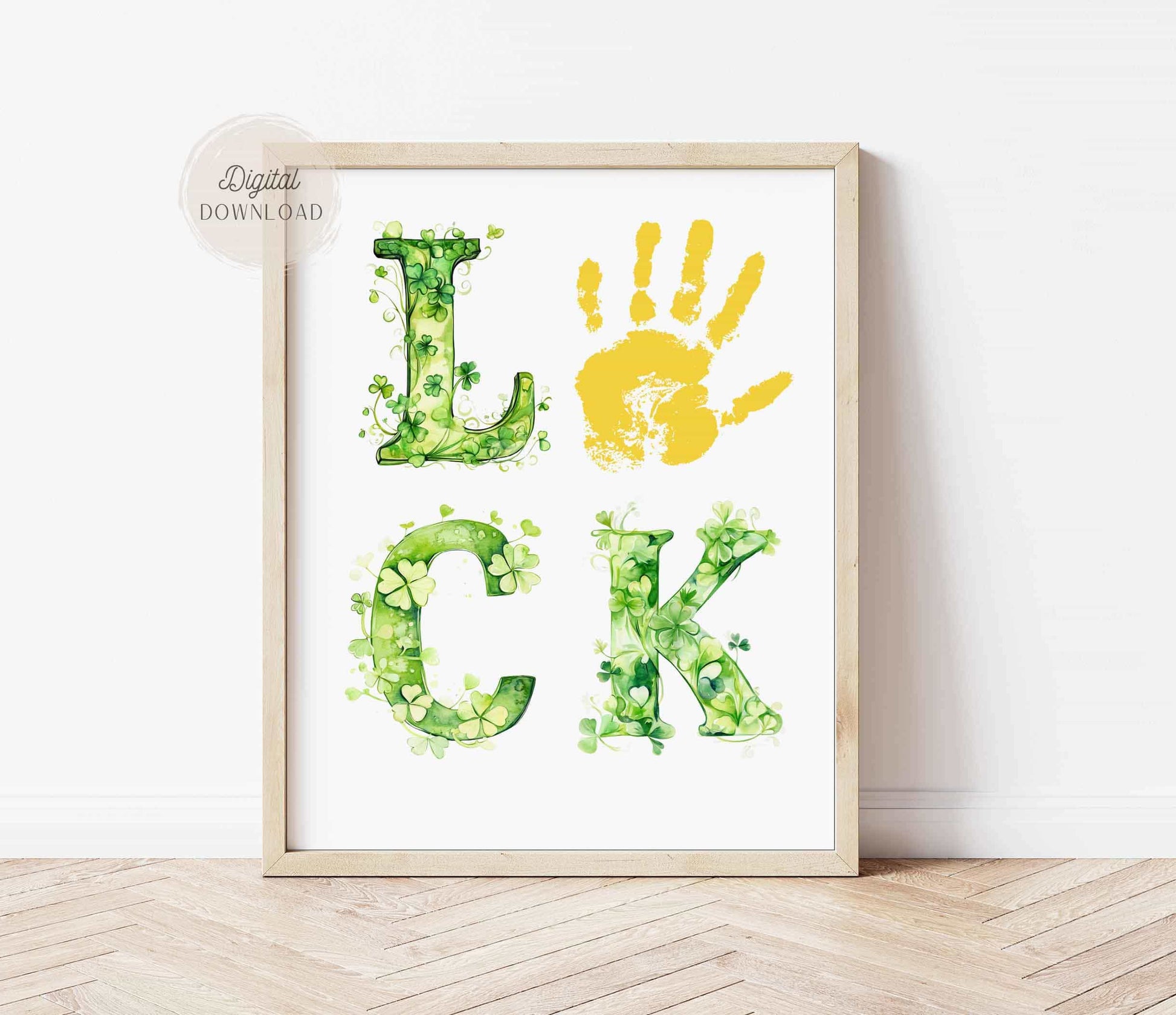 Lucky Handprint Art - St. Patrick’s Day Shamrock Printable