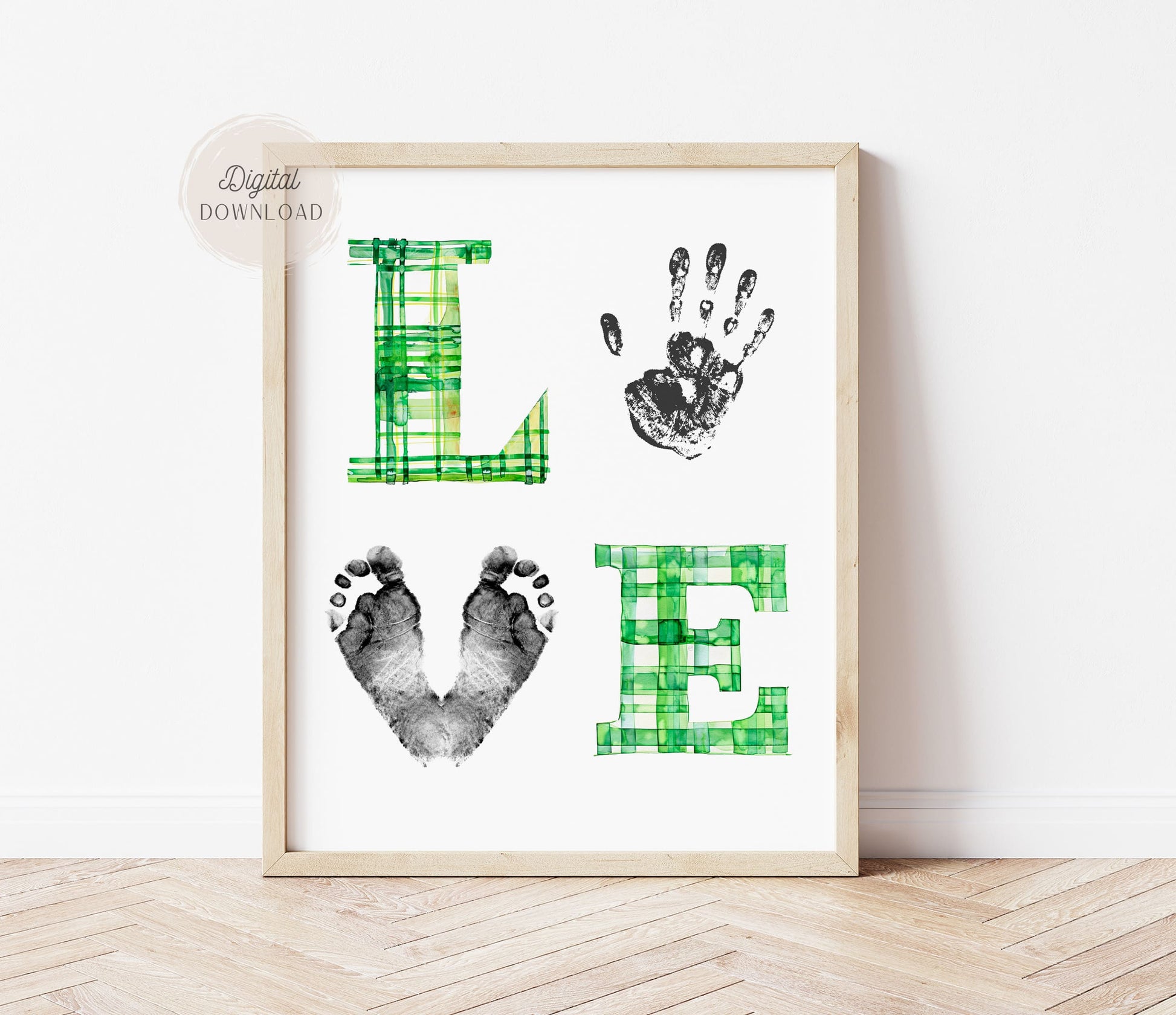 Love handprint and footprint for Fathers day