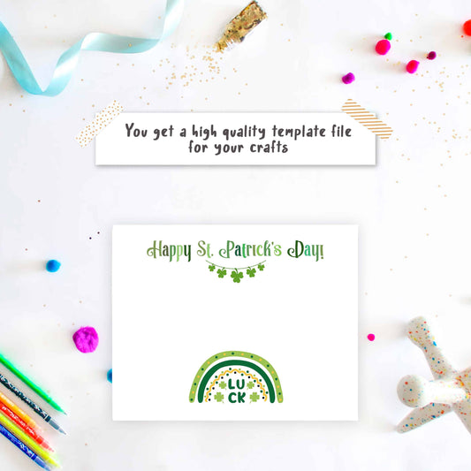 St. Patrick’s Day Handprint Art, Lucky Rainbow Keepsake template